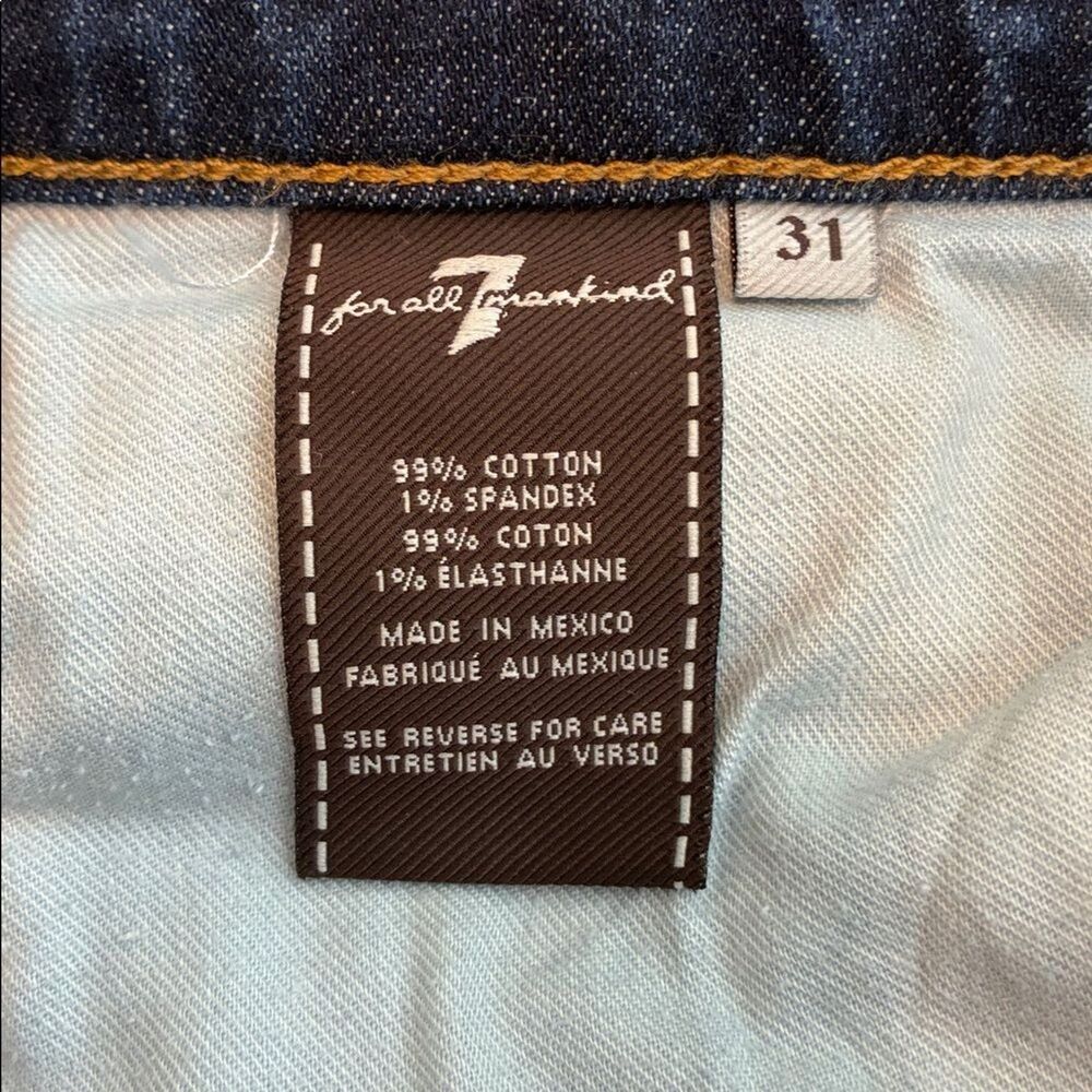 7 For All Mankind Jeans 31 x 32 Blue Denim Women’s Straight Leg Buttonfly - Picture 8 of 14